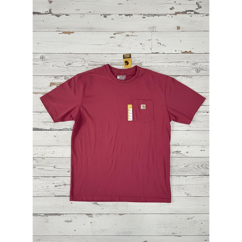 Carhartt K87 Mens L Loose Fit Heavyweight Short Sleeve Pocket T-Shirt Burgundy